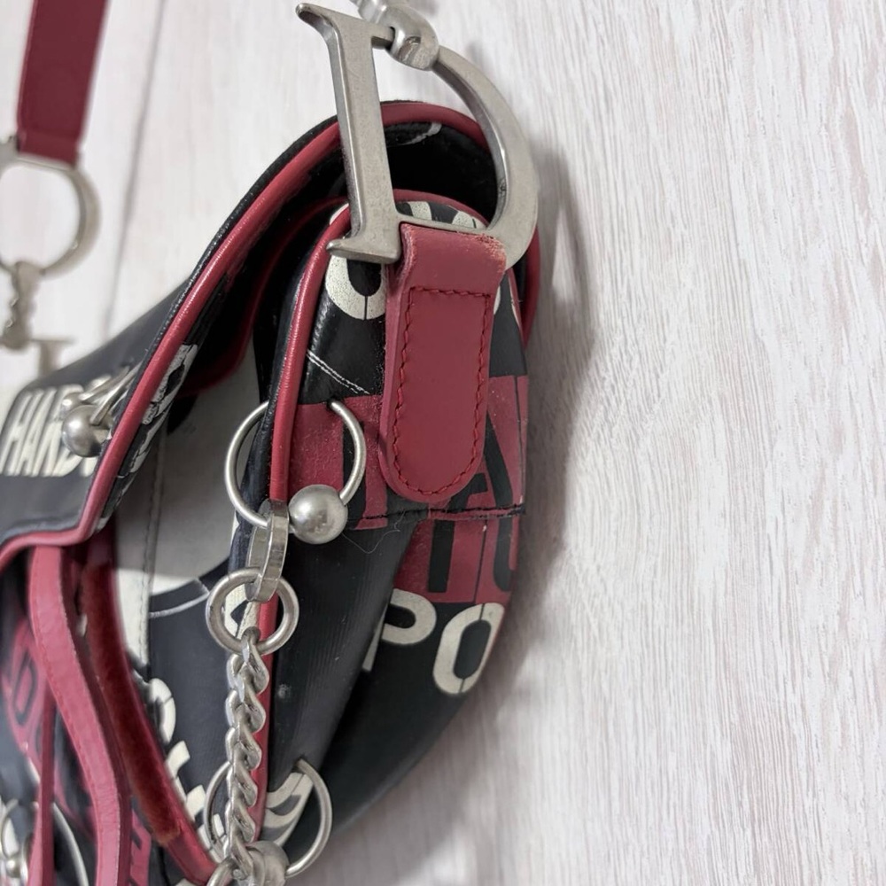 RARE Dior x Galliano Black, Red & White Hardcore Poison Saddle Bag - Picture 6 of 12